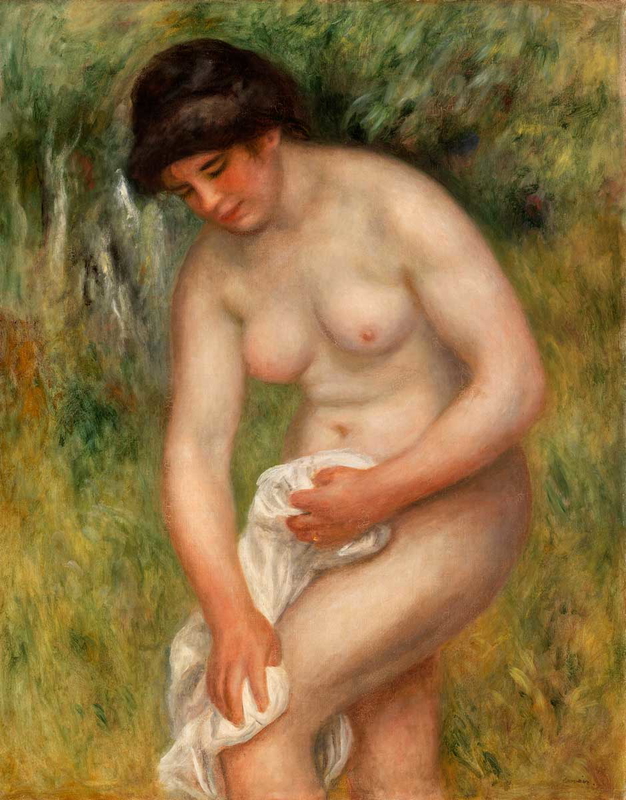 Pierre Auguste Renoir bather drying herself