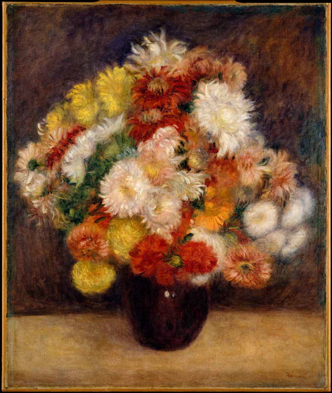 Pierre Auguste Renoir bouquet chrysanthemums
