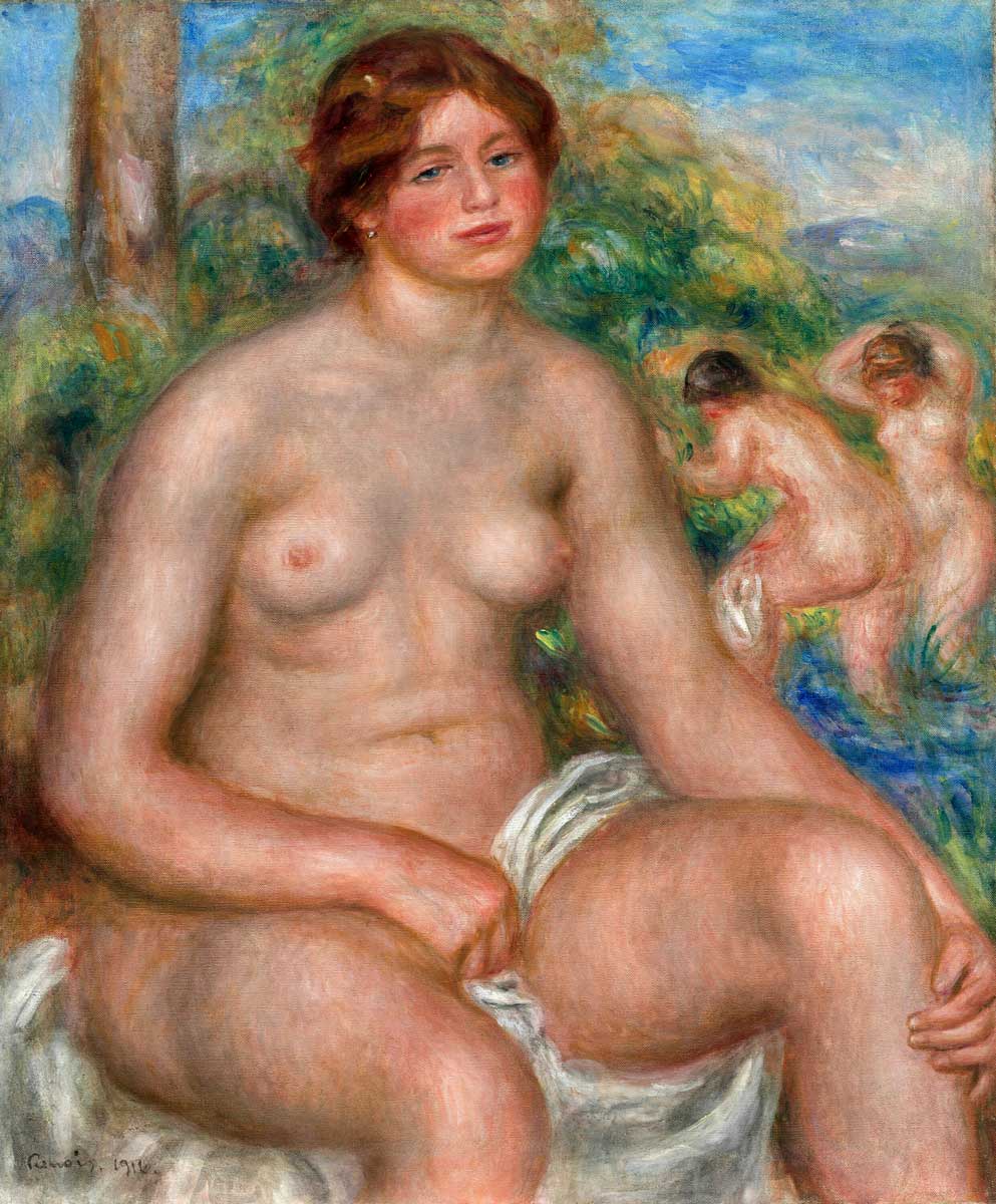 Pierre Auguste Renoir seated bather