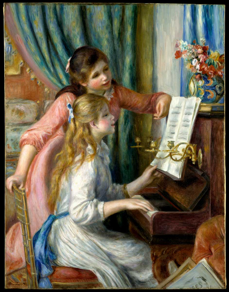Pierre Auguste Renoir two young girls piano
