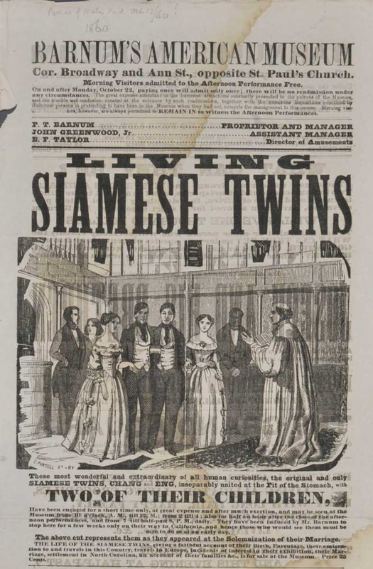 barnum playbill siamese twins museum