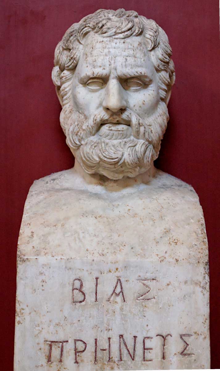 bust bias of priene marble seven sages