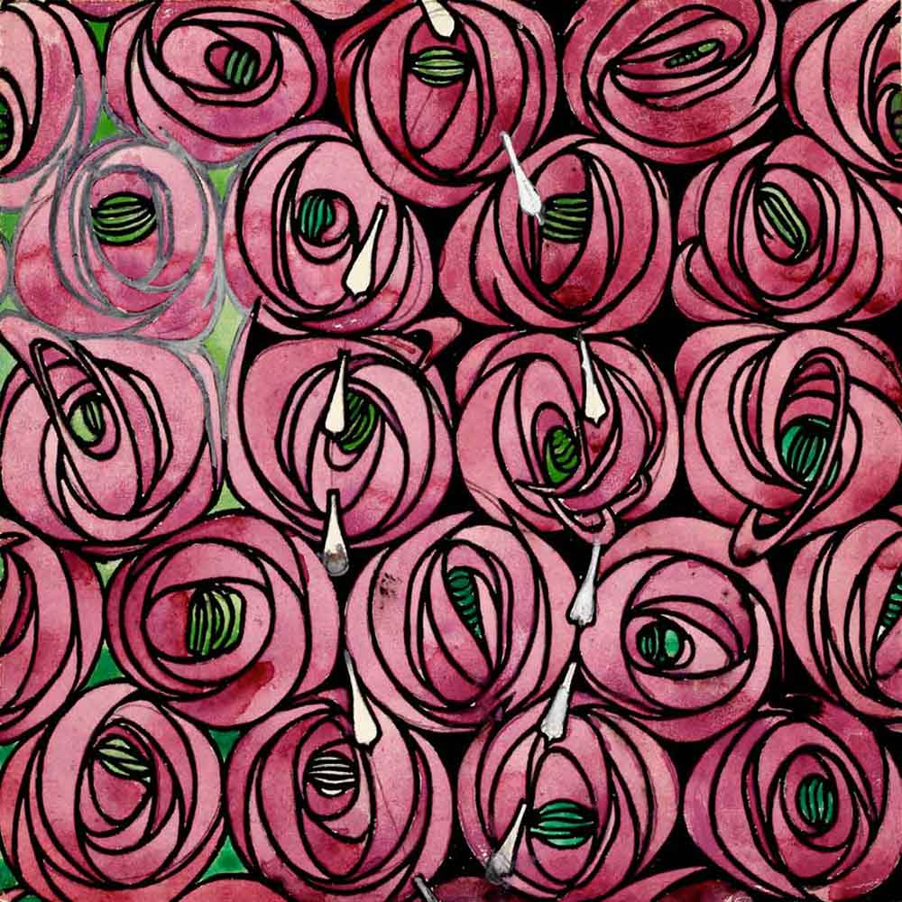 Ciondolo In Argento 925 Charles Rennie Mackintosh Con Catena 45,7 Cm, Gioiello In Scatola Regalo, Design Classico