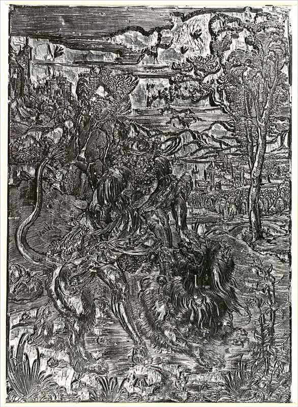 durer samson rending lion woodblock