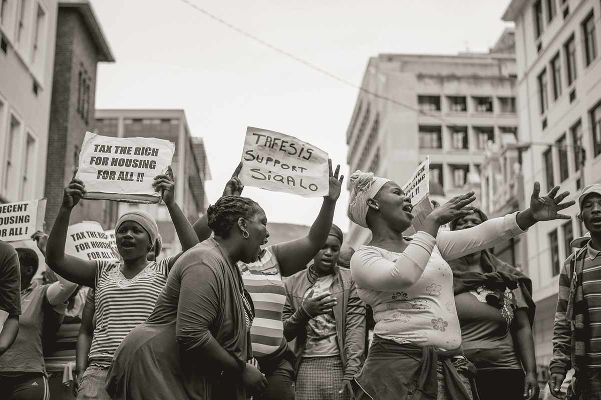 housing protest capetown right to the city