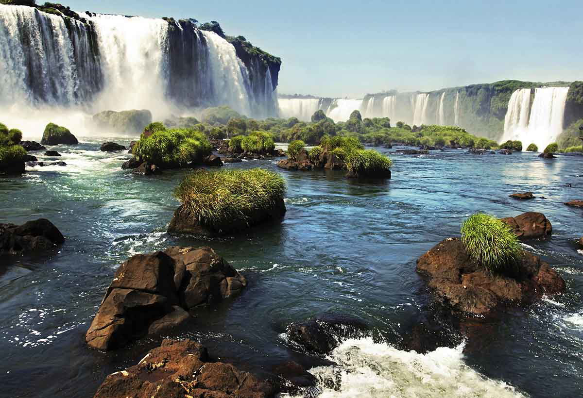 Iguazu Falls on the border between Argentina and Brazil