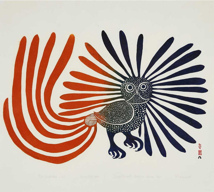 indigenous art kenojuak enchanted owl print