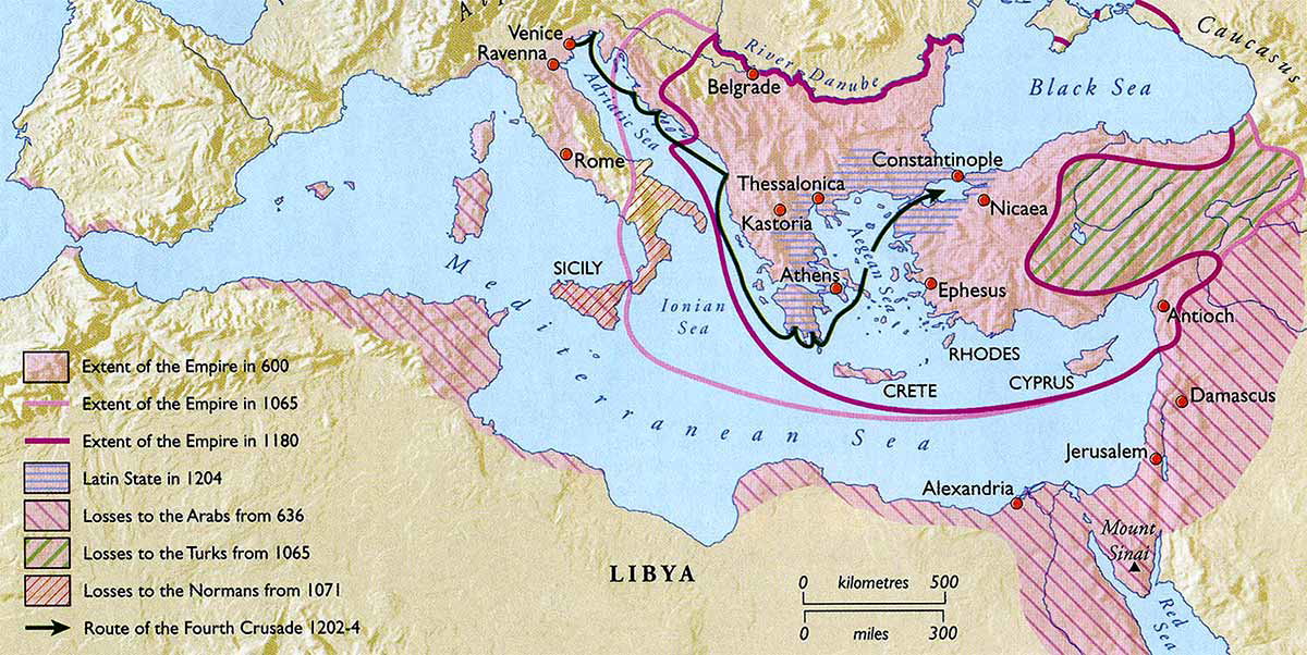 komnenian empire map