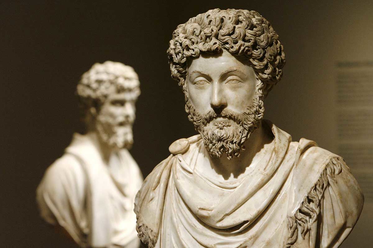 marcus aurelius bust happiness