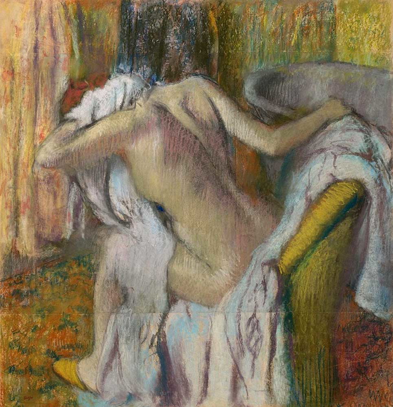 portrait of women Edgar Degas After the Bath