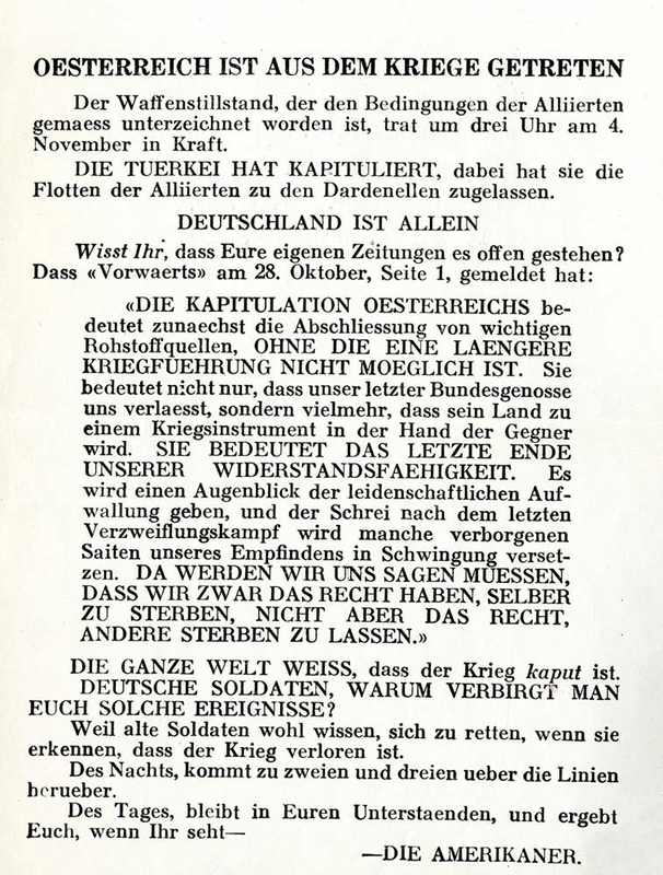 psychological warfare leaflet surrender