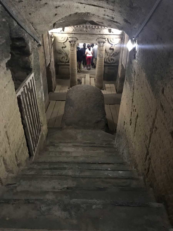 staircase catacombs kom el shoqafa photo