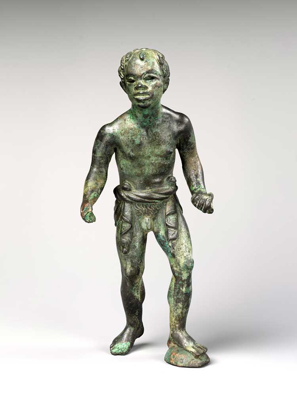 african youth greek bronze statuette