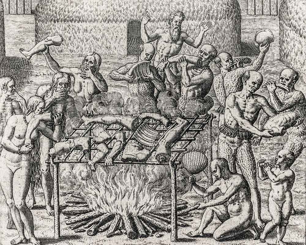 cannibalism engraving fire