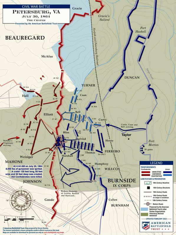 civil war crater battle map