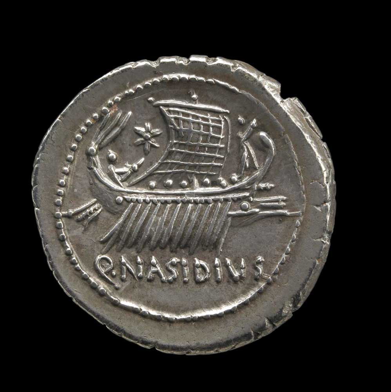 coin roman warship roman navy