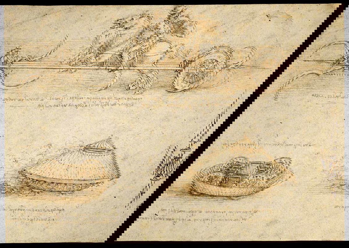 leonardo da vinci notebook armoured car tank