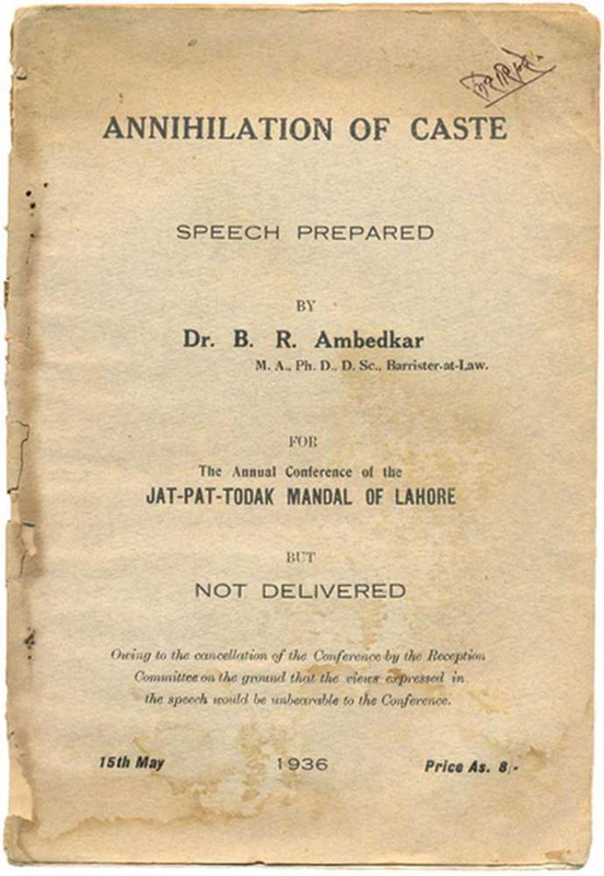 dr ambedkar manuscript hindu caste system