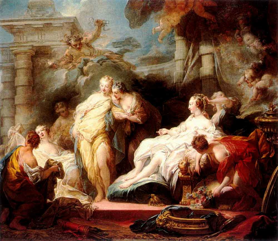 fragonard psyche showing sisters gifts cupid painting