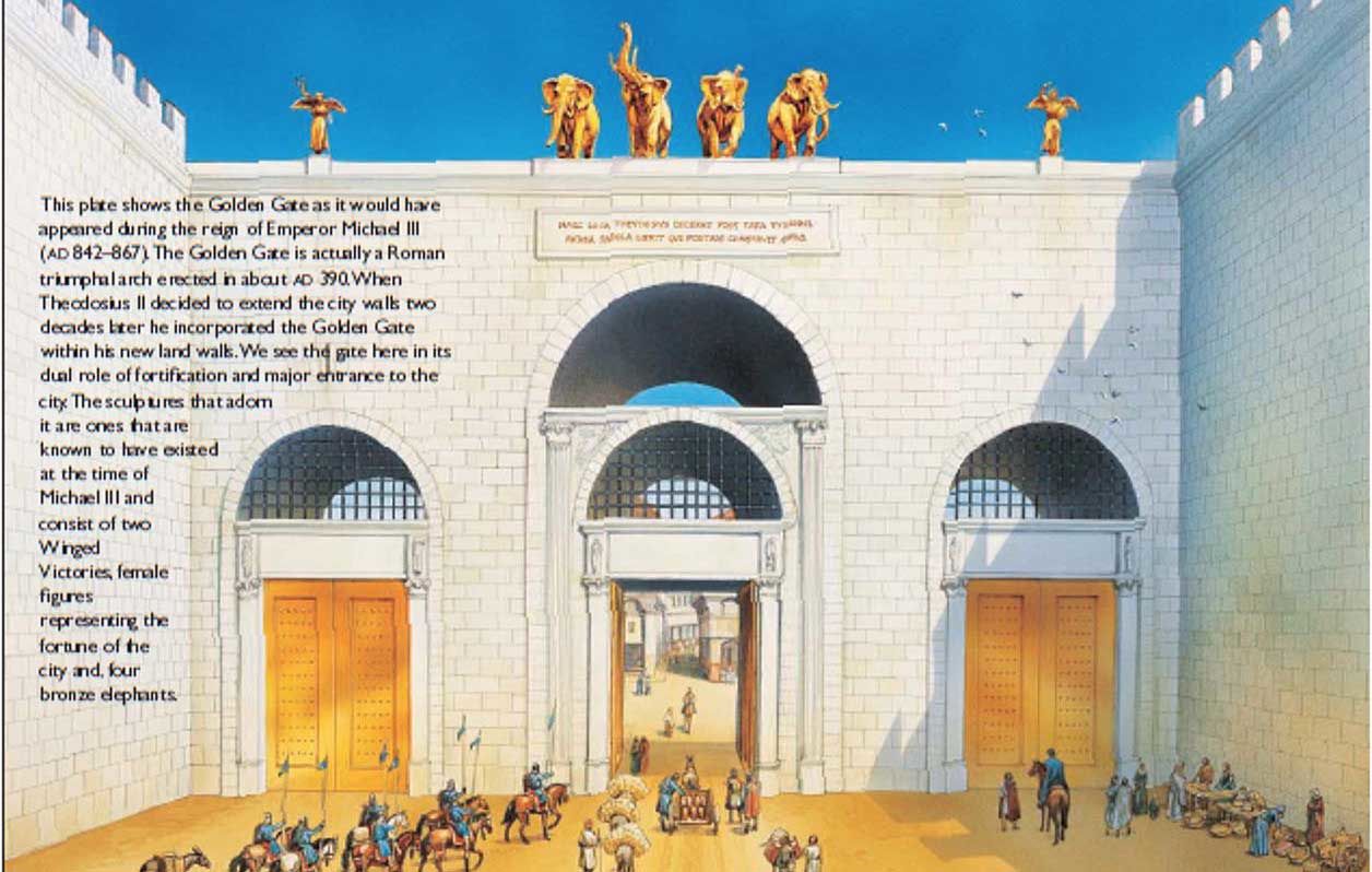 theodosian walls of constantinople golden gate entrance