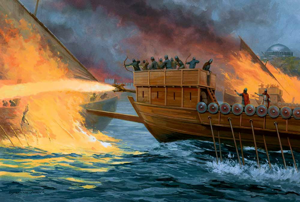 greek fire illustration
