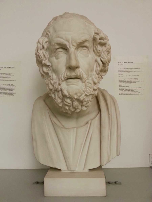 homer marble statue