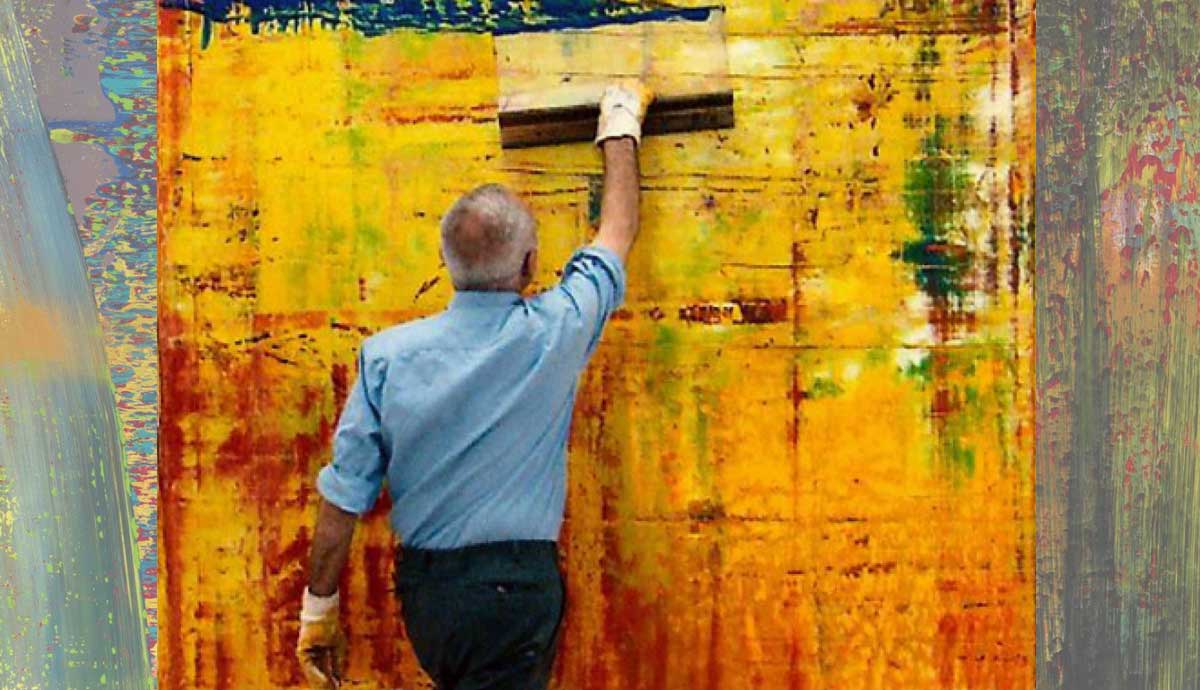 how does gerhard richter make abstract paintings