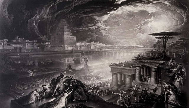 john martin fall hanging gardens babylon print