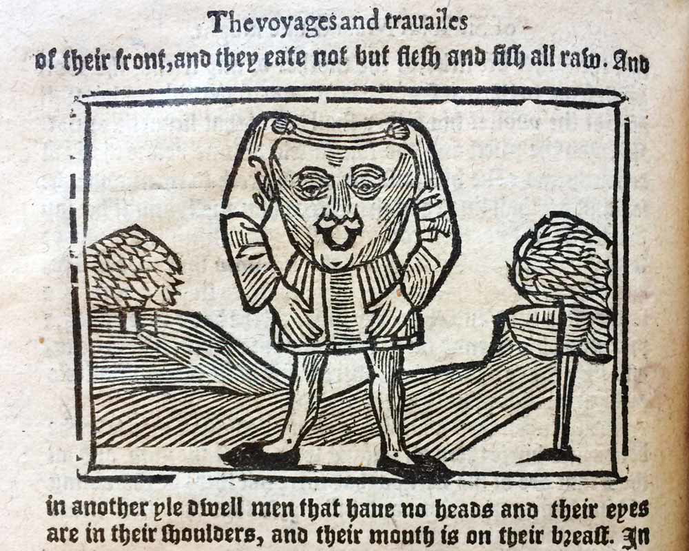 mandevilles depiction of humans with extraordinary features