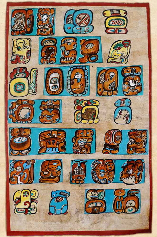 maya haab calendar glyphs