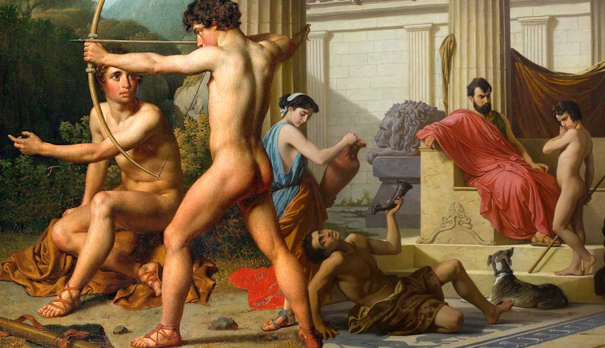 mussini education sparta eckersberg spartan boys training painting