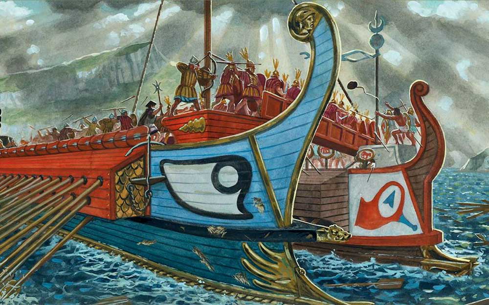 mylae battle painting illustration