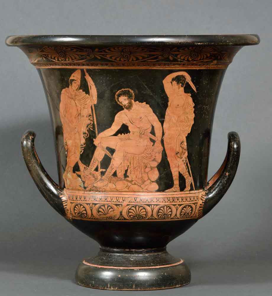 odysseus summoning shades hades pottery