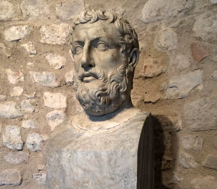 parmenides marble bust