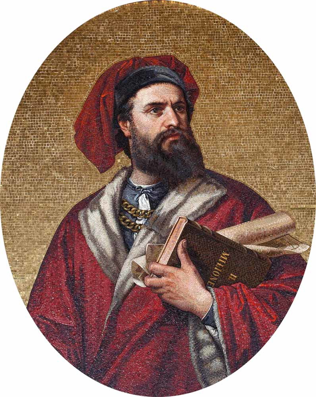 portrait of polo in palazzo tursi mosaic