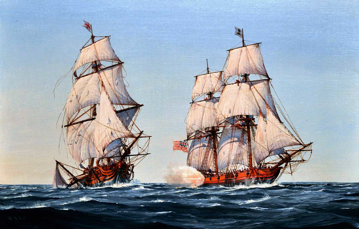 takada naval combat revolutionary war painting