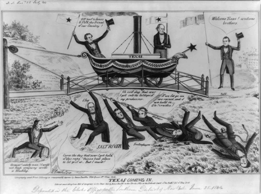 texas revolution annexation cartoon 1845
