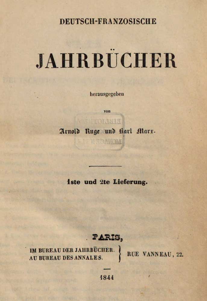 young karl marx deutsch französische jahrbücher