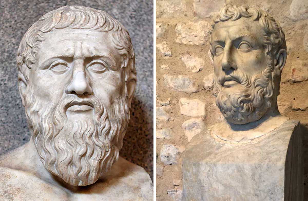 Bust of Parmenides and plato