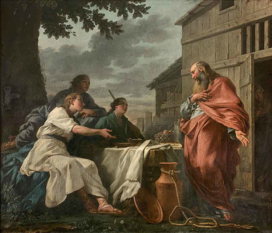 abraham three angels bible painting