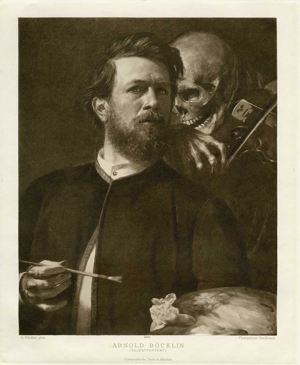 arnold bocklin self portrait with death reproduction