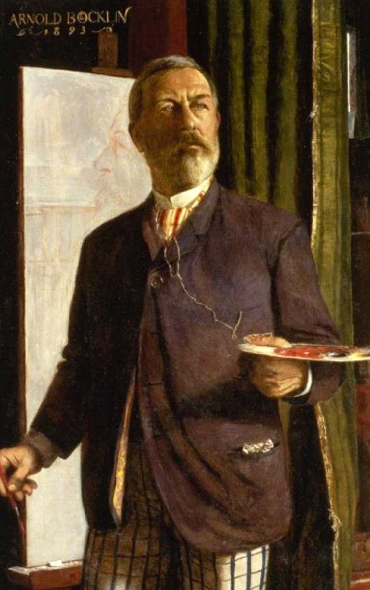 arnold bocklin selfportrait in the studio