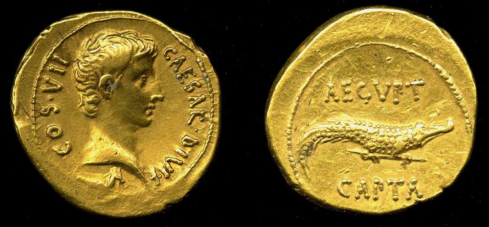 augustus crocodile coin ancient africa