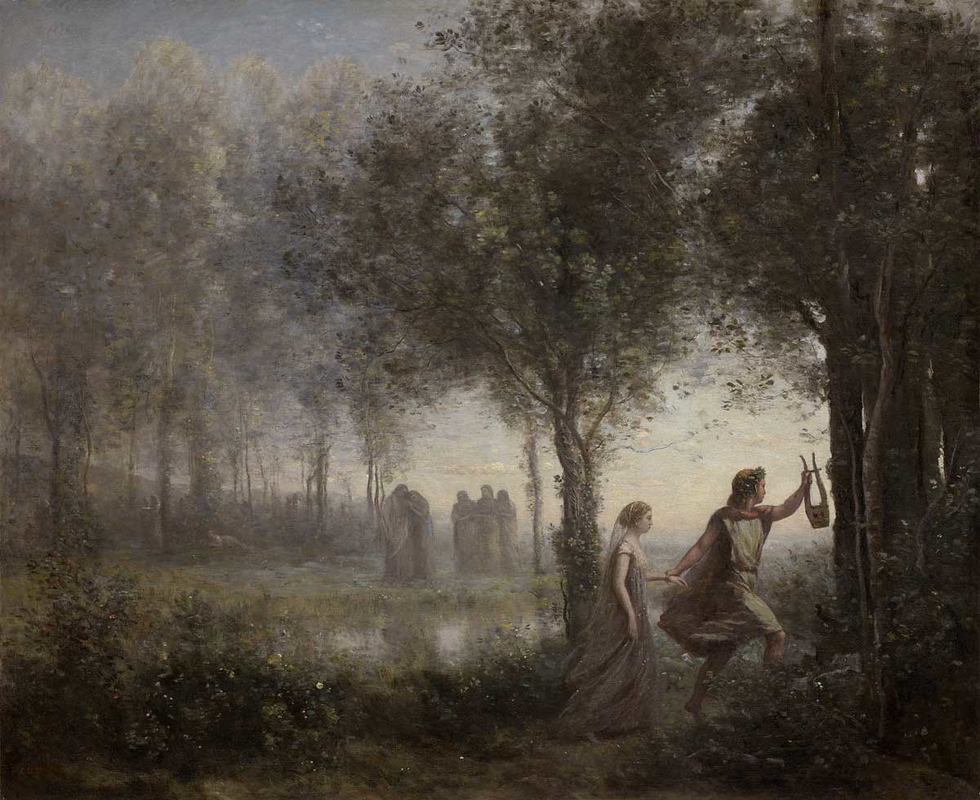 camille corot orpheus leading eurydice 1861