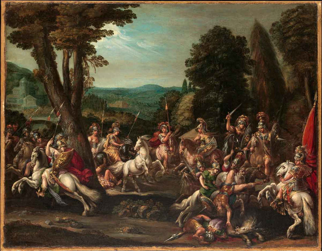 deruet claude triumph amazons painting