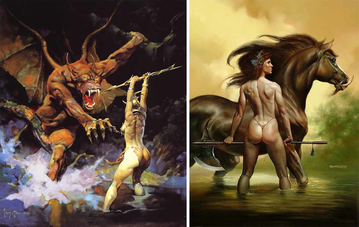 fantasy art frazetta beauty beast astarte vallejo