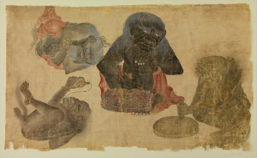 four captive demons drawing