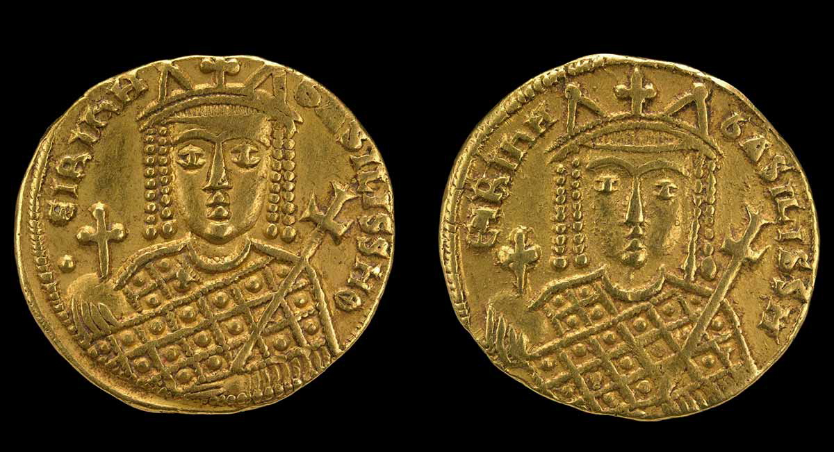 gold coin byzantine empress irene