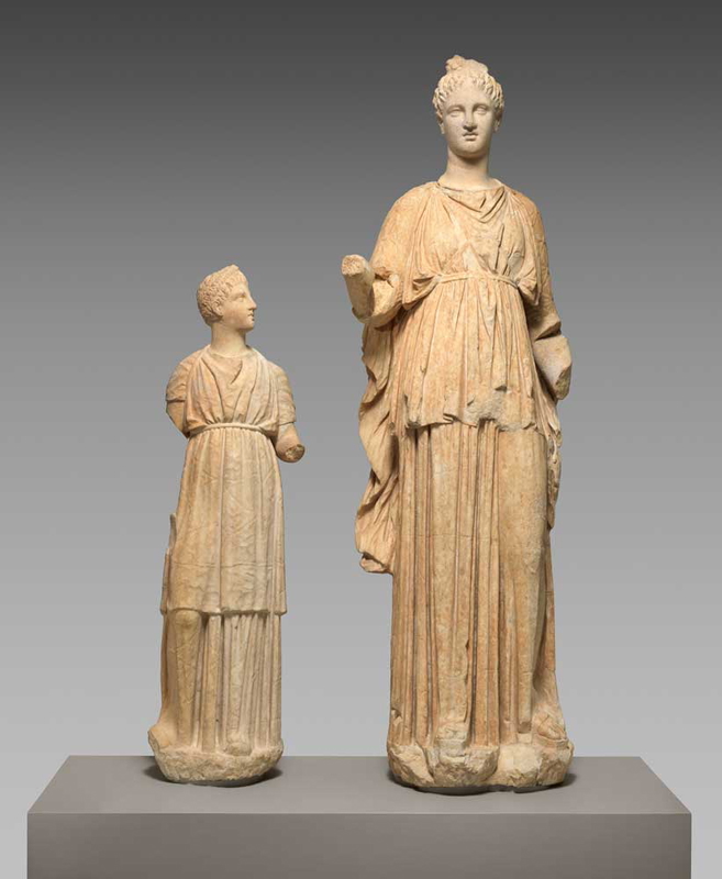 late classical marble funerary statues