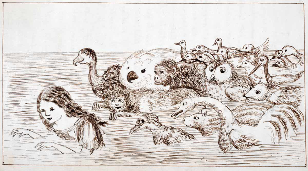 lewis caroll alice under ground illustration